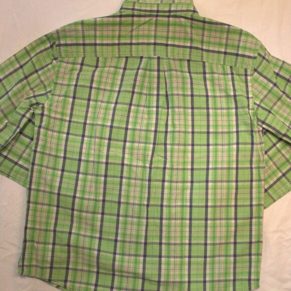 CHEROKEE, Light-Green Kids S6/7 checkered Button up Long Sleeve Shirt - Picture 2 of 3